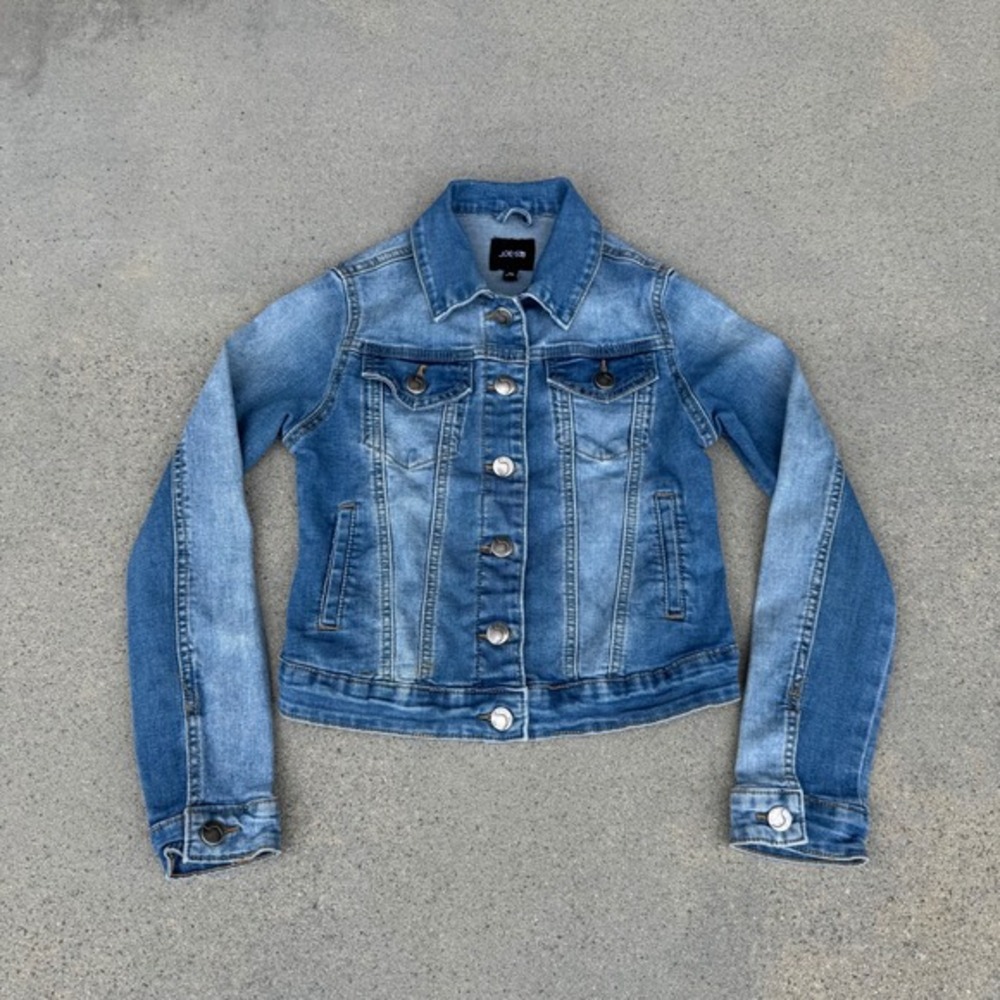 Joes Jeans Kids Denim Jacket Medium Wash Blue Button Front Size M 8-10